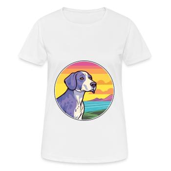 New Zealand Huntaway Dog Breed Cartoon Kawaii Dog - Women's Breathable T-Shirt - white - Front - AI Model Female 172 dark (172cm)