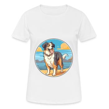Nordamerikanischer Schäferhund Rasse Cartoon Kawaii - Frauen T-Shirt atmungsaktiv - Weiß - Vorne - AI Model Female 172 dark (172cm)