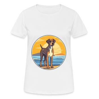 Mountain Cur Hund Rasse Cartoon Kawaii Clipart Hund - Frauen T-Shirt atmungsaktiv - Weiß - Vorne - AI Model Female 172 dark (172cm)