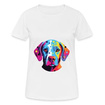 Dalmatiner Hund Buntes Aquarell Tier Karikatur - Frauen T-Shirt atmungsaktiv - Weiß - Vorne - AI Model Female 172 dark (172cm)