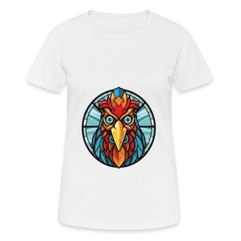 Hahn Buntes Aquarell Tier Illustration - Frauen T-Shirt atmungsaktiv - Weiß - Vorne - AI Model Female 172 dark (172cm)