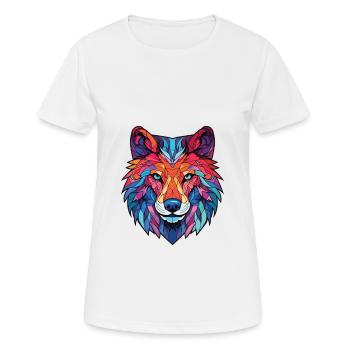 Wolf buntes Aquarell Tier Haustier Illustration - Frauen T-Shirt atmungsaktiv - Weiß - Vorne - AI Model Female 172 dark (172cm)