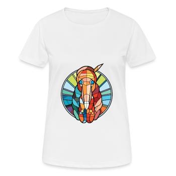 Shrimp Colorful Watercolor Animal Pet Illustration - Women's Breathable T-Shirt - white - Front - AI Model Female 172 dark (172cm)