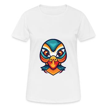 Mandarinente Bunte Aquarell-Tier-Karikatur - Frauen T-Shirt atmungsaktiv - Weiß - Vorne - AI Model Female 172 dark (172cm)