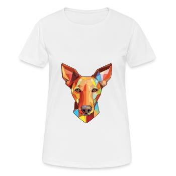 Pharaoh Hound Dog Colorful Watercolor Animal Pet - Women's Breathable T-Shirt - white - Front - AI Model Female 172 dark (172cm)