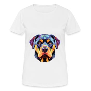 Rottweiler, Hund, Buntes, Aquarell, Tier, Cartoon - Frauen T-Shirt atmungsaktiv - Weiß - Vorne - AI Model Female 172 dark (172cm)