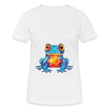 Frosch buntes Aquarell Tier Haustier Illustration - Frauen T-Shirt atmungsaktiv - Weiß - Vorne - AI Model Female 172 dark (172cm)