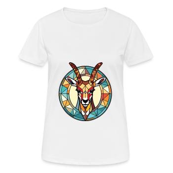 Antilope colorée aquarelle Animal Illustration - T-shirt respirant Femme - blanc - Devant - AI Model Female 172 dark (172cm)