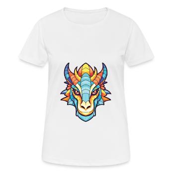 Drache Buntes Aquarell Tier Haustier Illustration - Frauen T-Shirt atmungsaktiv - Weiß - Vorne - AI Model Female 172 dark (172cm)