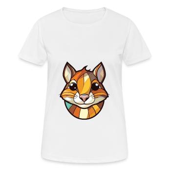 Chipmunk bunte Aquarell-Tierillustration - Frauen T-Shirt atmungsaktiv - Weiß - Vorne - AI Model Female 172 dark (172cm)