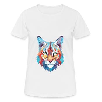 Luchs buntes Aquarell Tier Haustier Illustration - Frauen T-Shirt atmungsaktiv - Weiß - Vorne - AI Model Female 172 dark (172cm)