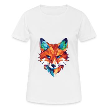 Gelehrter Fuchs, farbenfroher Aquarell-Tier-Haustier-Cartoon - Frauen T-Shirt atmungsaktiv - Weiß - Vorne - AI Model Female 172 dark (172cm)