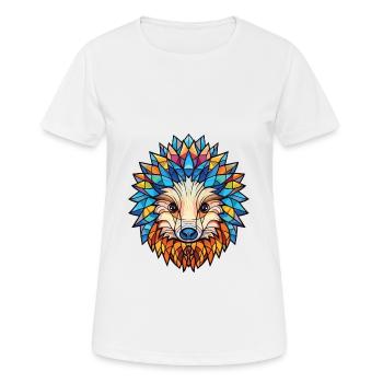 Igel Buntes Aquarell Tier Illustration - Frauen T-Shirt atmungsaktiv - Weiß - Vorne - AI Model Female 172 dark (172cm)