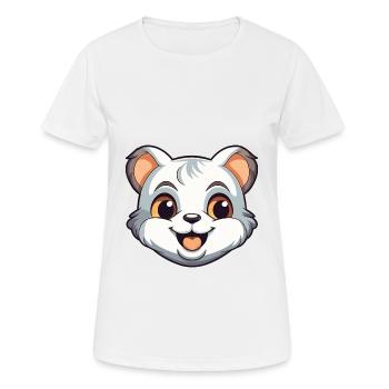 Illustration d’aquarelle de bande dessinée de bébé chat - T-shirt respirant Femme - blanc - Devant - AI Model Female 172 dark (172cm)