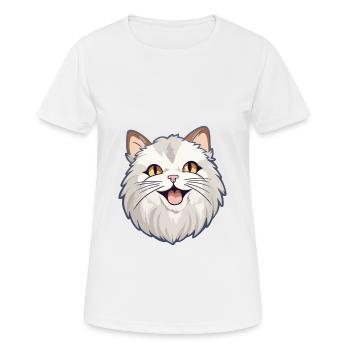 Ragamuffin chat dessin animé illustration à l’aquarelle - T-shirt respirant Femme - blanc - Devant - AI Model Female 172 dark (172cm)