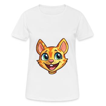Ocicat Illustration Aquarelle De Dessin Animé Coloré - T-shirt respirant Femme - blanc - Devant - AI Model Female 172 dark (172cm)