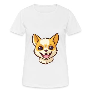 Minskin Katze Cartoon Aquarell Illustration - Frauen T-Shirt atmungsaktiv - Weiß - Vorne - AI Model Female 172 dark (172cm)