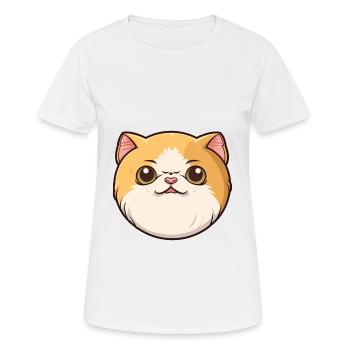 Exotic Shorthair Cat Cartoon Watercolor Clipart - Women's Breathable T-Shirt - white - Front - AI Model Female 172 dark (172cm)