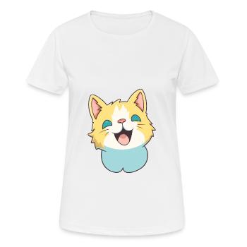Khao Manee chat dessin animé illustration à l’aquarelle - T-shirt respirant Femme - blanc - Devant - AI Model Female 172 dark (172cm)