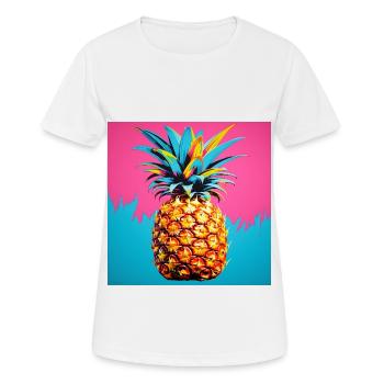 Ananas POP ART - T-shirt respirant Femme - blanc - Devant - AI Model Female 172 dark (172cm)