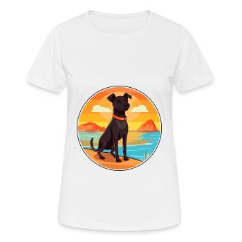 Patterdale Terrier Dog Breed Cartoon Kawaii Dog - Women's Breathable T-Shirt - white - Front - AI Model Female 172 dark (172cm)