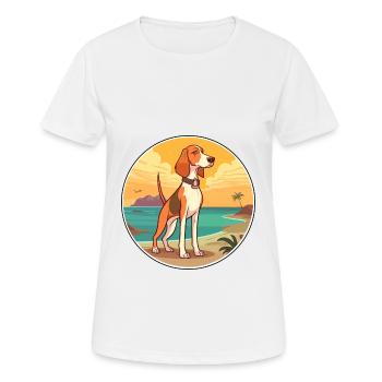 Lévrier norvégien Dunker chien race Cartoon Kawaii - T-shirt respirant Femme - blanc - Devant - AI Model Female 172 dark (172cm)