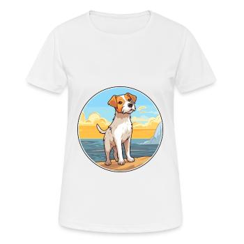 Parson Russell Terrier Hunderasse Cartoon Kawaii - Frauen T-Shirt atmungsaktiv - Weiß - Vorne - AI Model Female 172 dark (172cm)