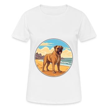 Perro de Presa Canario Hunderasse Cartoon Kawaii - Frauen T-Shirt atmungsaktiv - Weiß - Vorne - AI Model Female 172 dark (172cm)