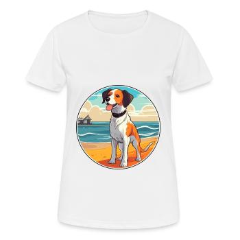 Owczarek Podhalanski Hunderasse Karikatur Kawaii Hund - Frauen T-Shirt atmungsaktiv - Weiß - Vorne - AI Model Female 172 dark (172cm)