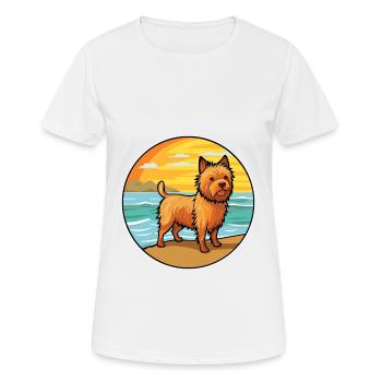 Norwich Terrier Hund Rasse Cartoon Kawaii Clipart - Frauen T-Shirt atmungsaktiv - Weiß - Vorne - AI Model Female 172 dark (172cm)