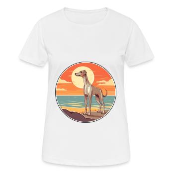 Old Croatian Sighthound Dog Breed Cartoon Kawaii - Women's Breathable T-Shirt - white - Front - AI Model Female 172 dark (172cm)