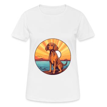 Chien de chasse polonais race Cartoon Kawaii Clipart - T-shirt respirant Femme - blanc - Devant - AI Model Female 172 dark (172cm)
