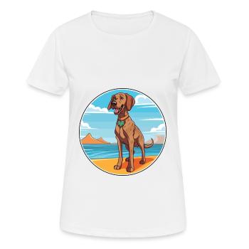 Plott Hund Rasse Cartoon Kawaii Clipart Hund - Frauen T-Shirt atmungsaktiv - Weiß - Vorne - AI Model Female 172 dark (172cm)