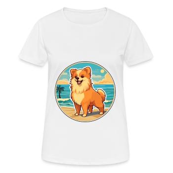 Pommersche Deutsche Spitz Hunderasse Cartoon Kawaii - Frauen T-Shirt atmungsaktiv - Weiß - Vorne - AI Model Female 172 dark (172cm)