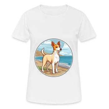 Portugais Podengo Pequeno Chien Race Dessin Animé Pet - T-shirt respirant Femme - blanc - Devant - AI Model Female 172 dark (172cm)