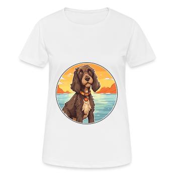 Pudelpointer Hund Rasse Cartoon Kawaii Clipart Hund - Frauen T-Shirt atmungsaktiv - Weiß - Vorne - AI Model Female 172 dark (172cm)