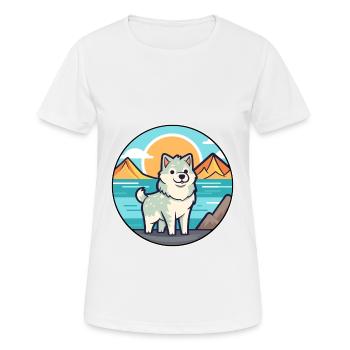 Norwegisch Buhund Hund Rasse Cartoon Kawaii Clipart - Frauen T-Shirt atmungsaktiv - Weiß - Vorne - AI Model Female 172 dark (172cm)