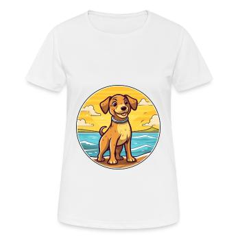 Perdiguero Navarro Dog Breed Cartoon Kawaii Dog - T-shirt respirant Femme - blanc - Devant - AI Model Female 172 dark (172cm)