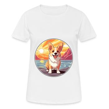 Pembroke Welsh Corgi Dog Breed Cartoon Kawaii Dog - Women's Breathable T-Shirt - white - Front - AI Model Female 172 dark (172cm)