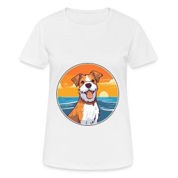 Plummer Terrier Hund Rasse Cartoon Kawaii Clipart - Frauen T-Shirt atmungsaktiv - Weiß - Vorne - AI Model Female 172 dark (172cm)