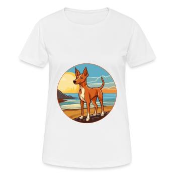 Podenco Ibicenco Hund Rasse Cartoon Kawaii Clipart - Frauen T-Shirt atmungsaktiv - Weiß - Vorne - AI Model Female 172 dark (172cm)