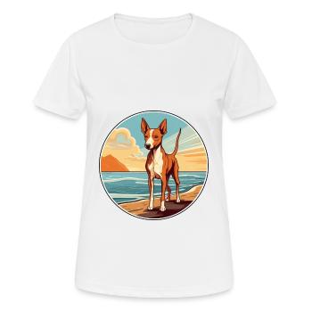 Podenco Canario Hund Rasse Cartoon Kawaii Clipart - Frauen T-Shirt atmungsaktiv - Weiß - Vorne - AI Model Female 172 dark (172cm)