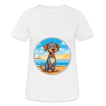 Porzellan Hund Rasse Cartoon Kawaii Clipart Hund - Frauen T-Shirt atmungsaktiv - Weiß - Vorne - AI Model Female 172 dark (172cm)