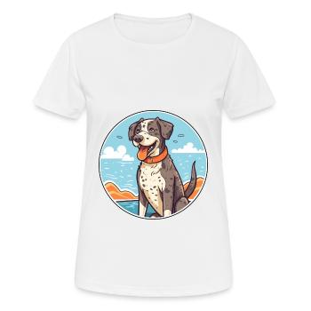 Portuguese Cattle Dog Breed Cartoon Kawaii Clipart - Women's Breathable T-Shirt - white - Front - AI Model Female 172 dark (172cm)