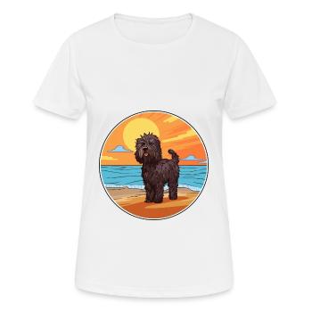 Puli chien race dessin animé Kawaii Clipart aquarelle - T-shirt respirant Femme - blanc - Devant - AI Model Female 172 dark (172cm)