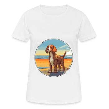 Pont Audemer Épagneul Race Chien Cartoon Kawaii Chien - T-shirt respirant Femme - blanc - Devant - AI Model Female 172 dark (172cm)