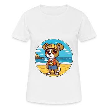Chien de garde portugais race de chien de dessin animé Kawaii Dog - T-shirt respirant Femme - blanc - Devant - AI Model Female 172 dark (172cm)