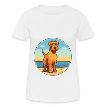 Welsh Terrier chien race Cartoon Kawaii Clipart chien - T-shirt respirant Femme - blanc - Devant - AI Model Female 172 dark (172cm)