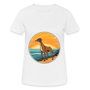 Rampur lévrier chien race Cartoon Kawaii Clipart - T-shirt respirant Femme - blanc - Devant - AI Model Female 172 dark (172cm)