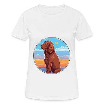 Sussex Spaniel Dog Breed Cartoon Kawaii Clipart - Women's Breathable T-Shirt - white - Front - AI Model Female 172 dark (172cm)